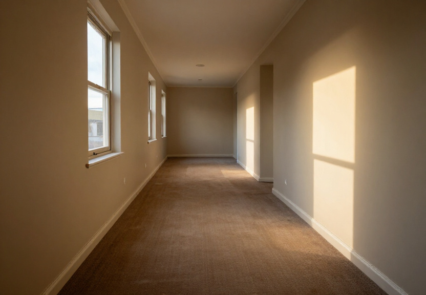 Dry, restored living room in West Pennant Hills home after flood restoration