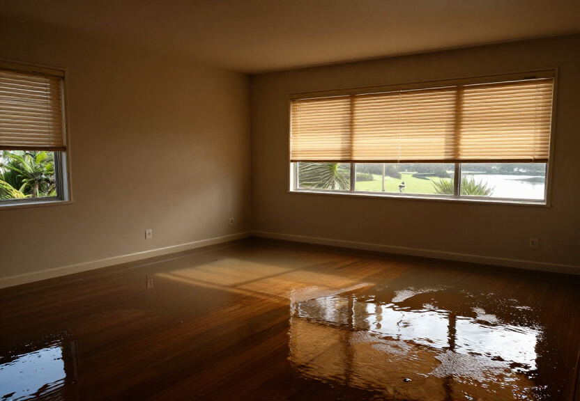 Waterlogged carpet in West Pennant Hills bedroom before drying